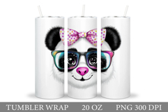 Cute Panda Tumbler Sublimation. Funny Panda Tumbler Design Product Image 1