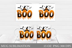 Boo Mug Wrap Design. Halloween Sublimation Product Image 1