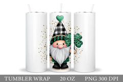 St Patrick Gnome Tumbler. St Patrick Tumbler Sublimation Product Image 1