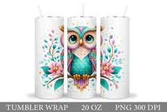Owl Tumbler Sublimation. Owl Sublimation Product Image 1