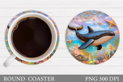 Whale Coaster Design. Whale Coaster Sublimation Product Image 1