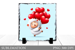Valentines Lamb Slate Design. Valentines Lamb Sublimation Product Image 1