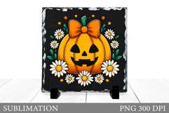 Halloween Pumpkin Slate Design. Halloween Slate Sublimation Product Image 1
