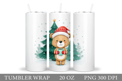 Christmas Bear Tumbler Design. Bear Tumbler Sublimation Product Image 1