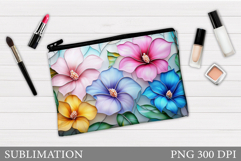 Flowers Cosmetics Bag Design. Flowers Sublimation Product Image 1