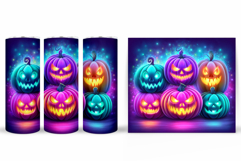 Scary Pumpkin Tumbler Design. Halloween Tumbler Sublimation Product Image 2