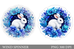Cute Bunny Wind Spinner. Cute Bunny Sublimation Product Image 1