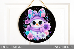 Cute Snowman Door Sign Design. Christmas Sublimation Product Image 1