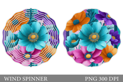 Flowers Wind Spinner Design. Floral Wind Spinner Sublimation Product Image 1