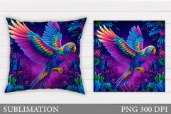 Parrot Sublimation. Parrot Pillow Sublimation Product Image 1