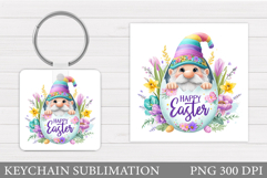Easter Gnome Keychain Design. Easter Keychain Sublimation Product Image 1