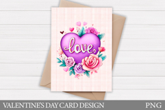 Valentines Heart Card Printable. Valentines Card Design Product Image 1