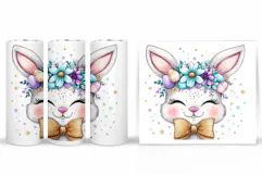 Cute Bunny Tumbler Design. Bunny Sublimation Product Image 2
