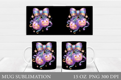 Halloween Mug Sublimation. Halloween Pumpkin Mug Design Product Image 1
