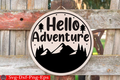 Camping Round Sign SVG Design Outdoor Sign Camping SVG Product Image 1