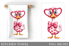 Valentines Goose Kitchen Towel. Valentines Kitchen Towel Product Image 1