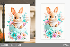 Easter Bunny Garden Flag. Easter Garden Flag Sublimation Product Image 1