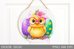 Easter Chick Door Sign Design. Easter Door Sign Sublimation Product Image 1