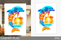 Dolphin Garden Flag Design. Dolphin Sublimation Product Image 1