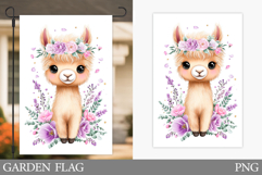 Cute Lama Garden Flag. Summer Garden Flag Design Product Image 1