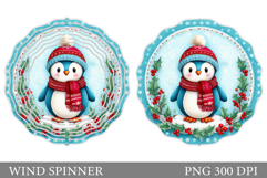 Cute Penguin Wind Spinner. Christmas Wind Spinner Design Product Image 1