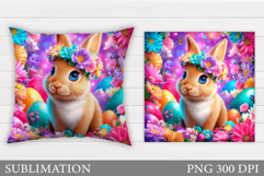 Easter Bunny Sublimation. Easter Bunny Pillow Design Product Image 1