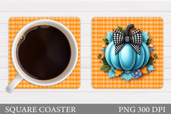 Fall Pumpkin Coaster. Fall Coaster Sublimation Product Image 1