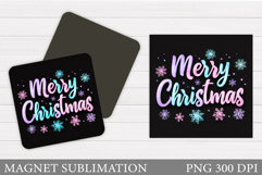Merry Christmas Magnet Design. Christmas Magnet Sublimation Product Image 1