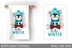 Christmas Penguin Kitchen Towel. Christmas Kitchen Towel Product Image 1