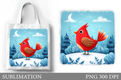 Cute Bird Tote Bag Design. Cute Bird Sublimation Product Image 1