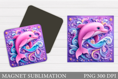 Dolphin Magnet Sublimation. Dolphin Sublimation Product Image 1