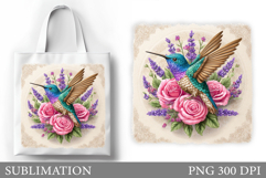 Hummingbird Tote Bag Sublimation. Hummingbird Sublimation Product Image 1