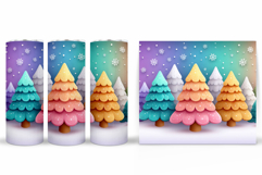 Christmas Tree Tumbler Design. Christmas Tree Sublimation Product Image 2