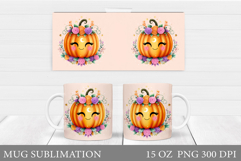 Cute Pumpkin Mug Sublimation. Pumpkin Mug Design Product Image 1