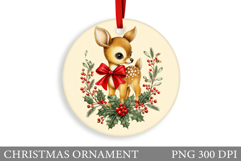 Reindeer Christmas Ornament. Christmas Ornament Sublimation Product Image 1