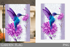 Hummingbird Garden Flag. Bird Garden Flag Sublimation Product Image 1
