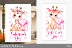 Valentines Giraffe Garden Flag. Valentines Garden Flag Product Image 1