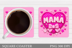 Mother's Day Coaster Design. Mother's Day Sublimation Product Image 1