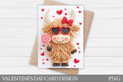 Valentines Cow Card Design. Valentines Card Printable Product Image 1