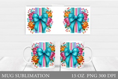 Bow Mug Wrap Design. Bow Sublimation Product Image 1