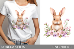 Cute Bunny T-Shirt Design. Cute Bunny Sublimation Product Image 1