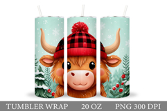 Christmas Cow Tumbler Design. Christmas Tumbler Sublimation Product Image 1