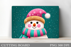 Cute Snowman Cutting Board. Christmas Cutting Board Design Product Image 1