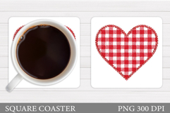 Heart Coaster Design. Valentine Coaster Sublimation Product Image 1