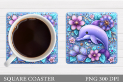 Cute Dolphin Coaster Design. Cute Dolphin Sublimation Product Image 1