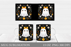 Ghost Mug Sublimation. Halloween Mug Design Product Image 1