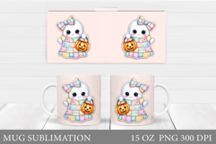 Cute Ghost Mug Design. Cute Halloween Sublimation Product Image 1
