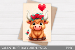 Valentines Cow Card Design. Valentines Card Printable Product Image 1