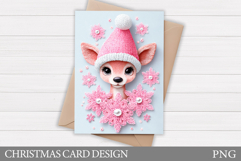 Christmas Deer Card Printable. Christmas Card Design Product Image 1