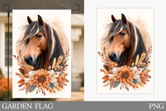 Horse Garden Flag Design. Horse Sublimation Product Image 1